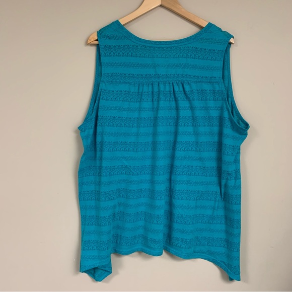Teal Green Tank Top Women’s 2X Flowy Loose Fit Spring Summer Shirt Blouse Beach - Picture 3 of 7